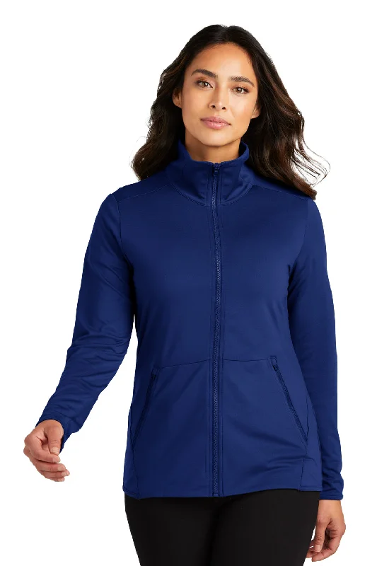 Port Authority Womens Accord Stretch Moisture Wicking Fleece Full Zip Jacket - Royal Blue