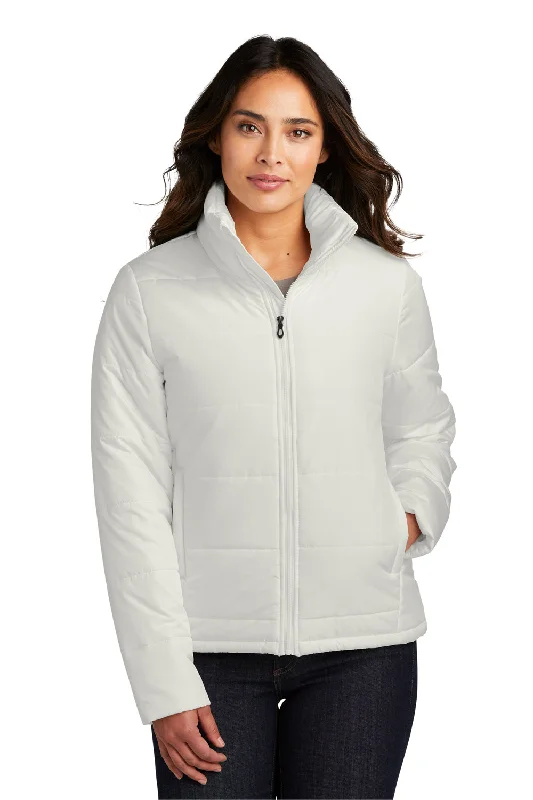 Port Authority Womens Water Resistant Full Zip Puffer Jacket - Marshmallow White