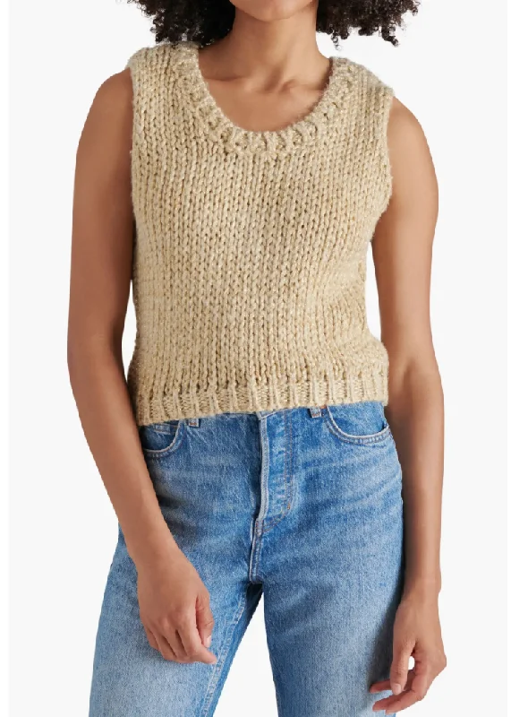 Steve Madden Eleny Sweater Vest- Dusty Taupe