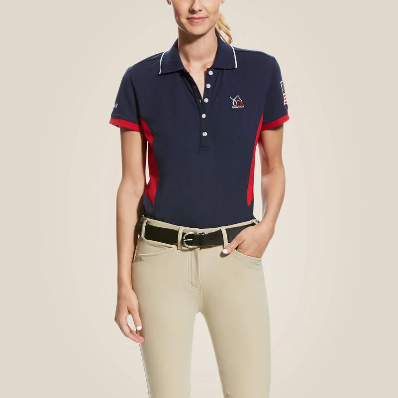 Ariat Women's USEF Prix Polo, Navy