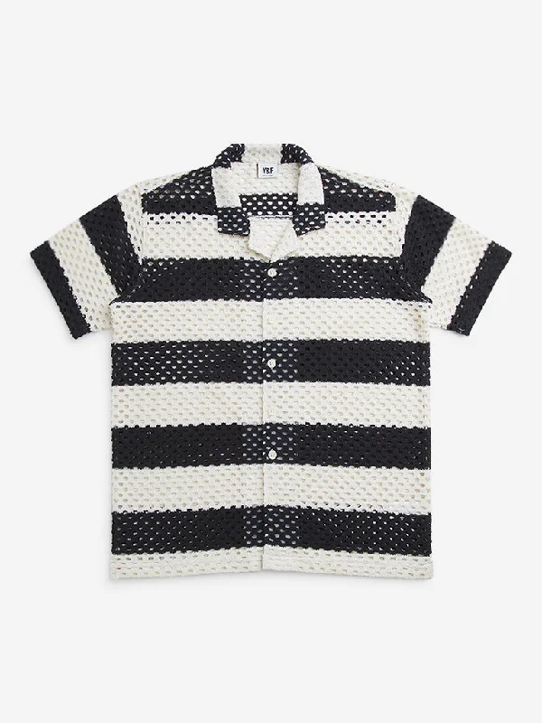 Y&F Kids Black Knitted Resort-Fit Shirt