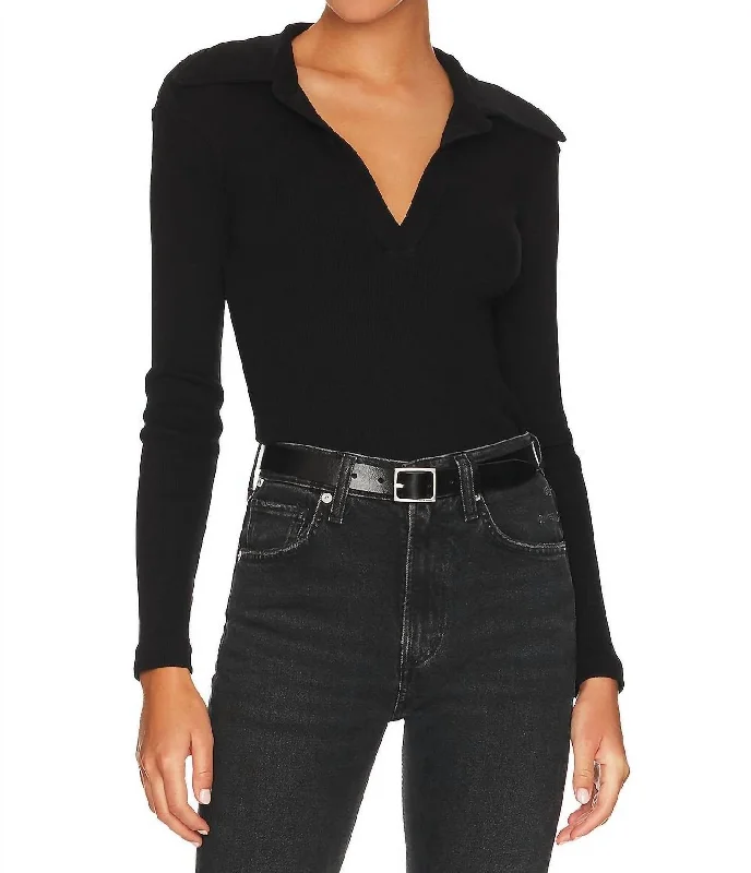 Alba Polo Top In Black