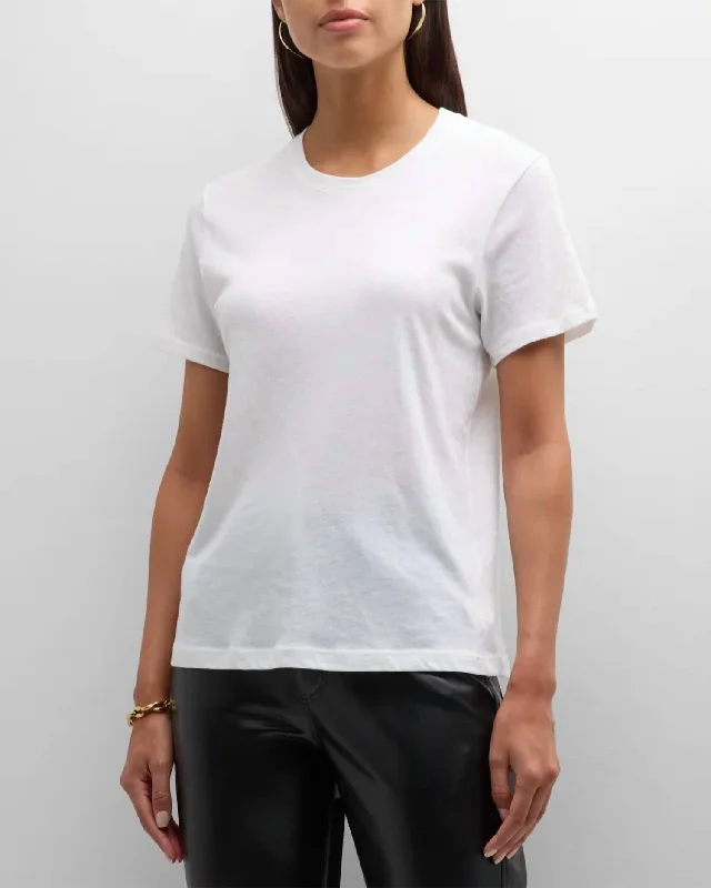 Cashmere Loose Short Sleeve Tee In White