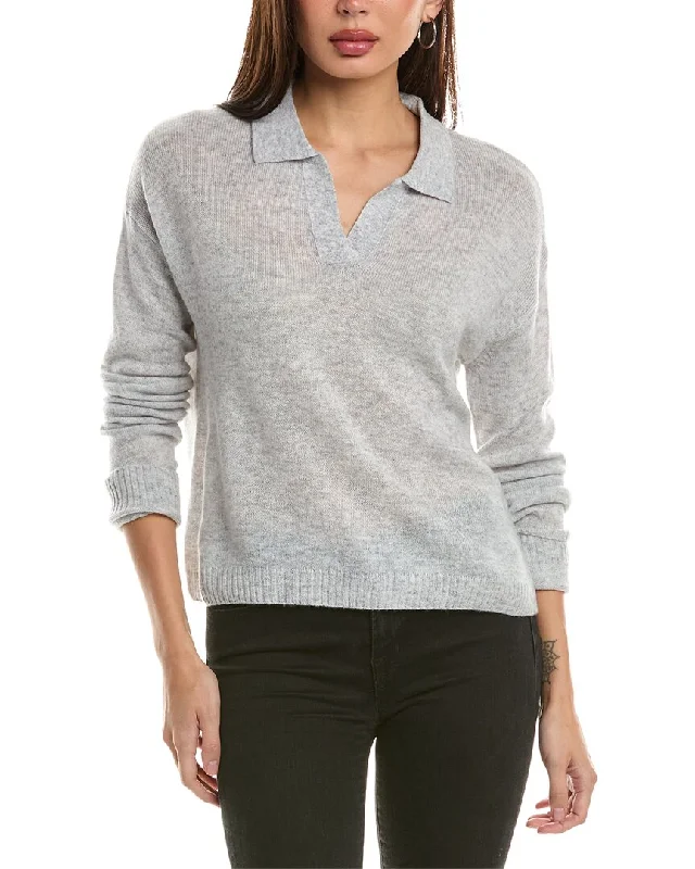 Hannah Rose Wool & Cashmere-Blend Polo Sweater