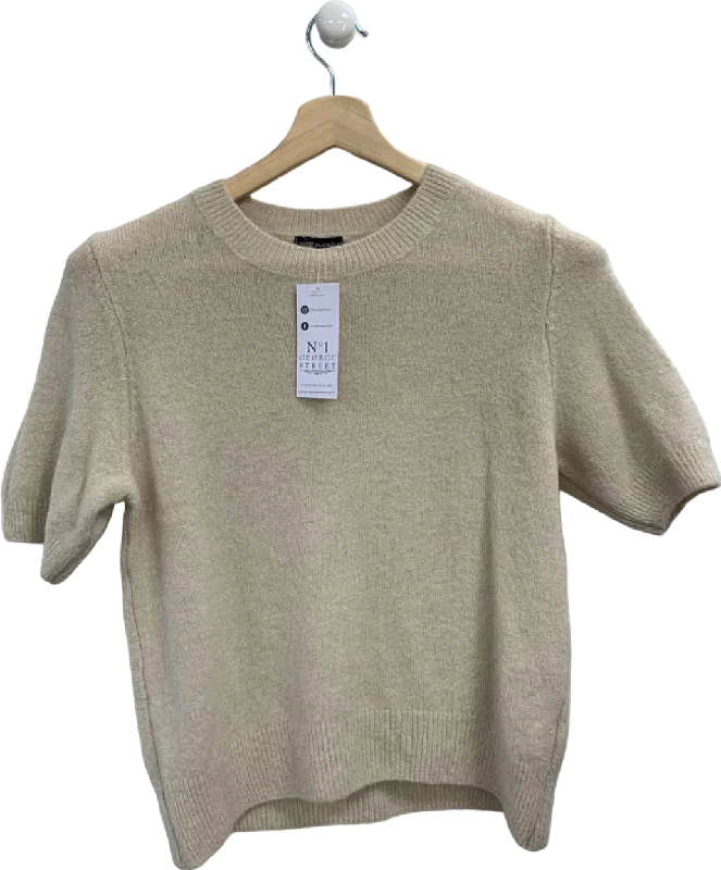 No. 1 George Street Cream Short Sleeve Jumper UK M