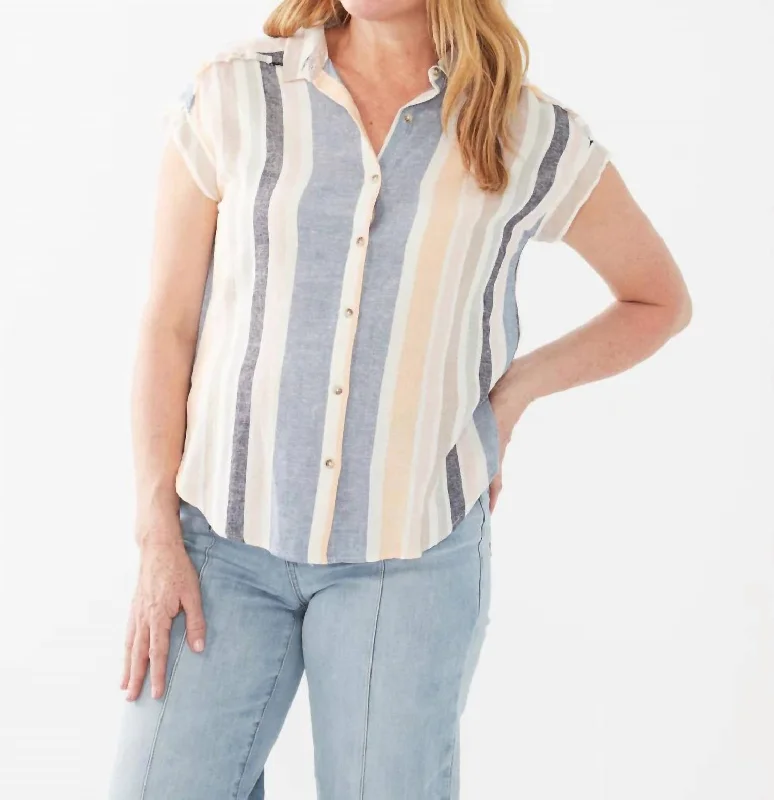 Short Sleeve Dolman Shirt In Baha Stripe