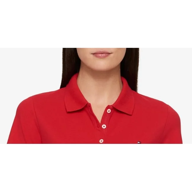 Tommy Hilfiger Women's Core Polo Shirt Scarlet Red Size 2Xl