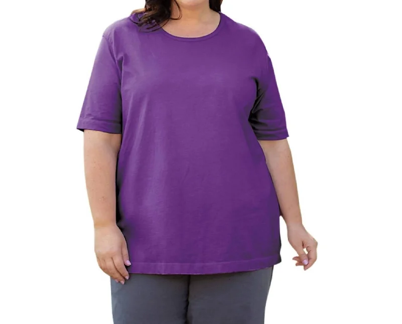 Cotton Short Sleeve Tee - Plus In Acai