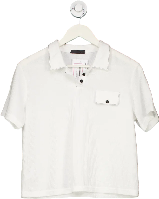 Dazy White Textured Polo Shirt