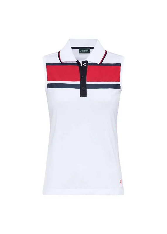 Women's New Club Sleeveless Polo In White