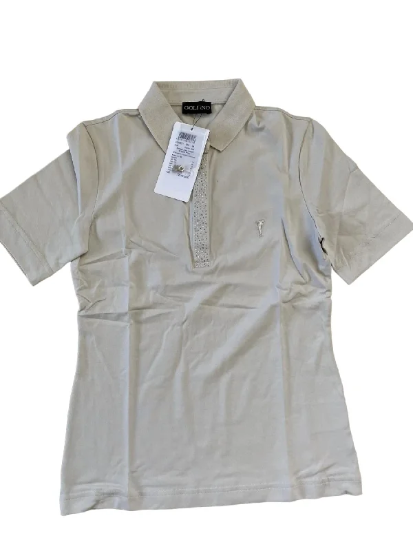 Women's The Melania Short Sleeve Polo In Light Khaki