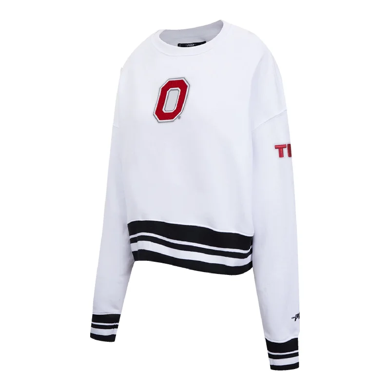 Ladies Ohio State Buckeyes Pro Standard Block O Crewneck Sweatshirt