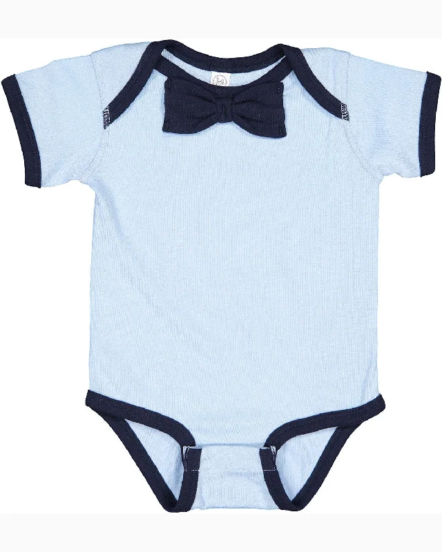 Rabbit Skins RS4407 Infant Baby Rib Bow Tie Bodysuit