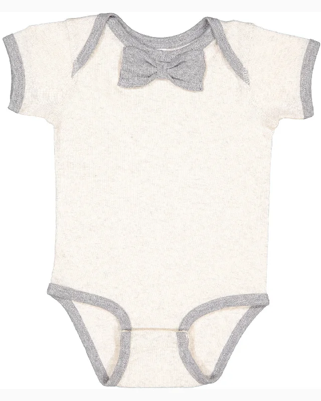 Rabbit Skins RS4407 Infant Baby Rib Bow Tie Bodysuit