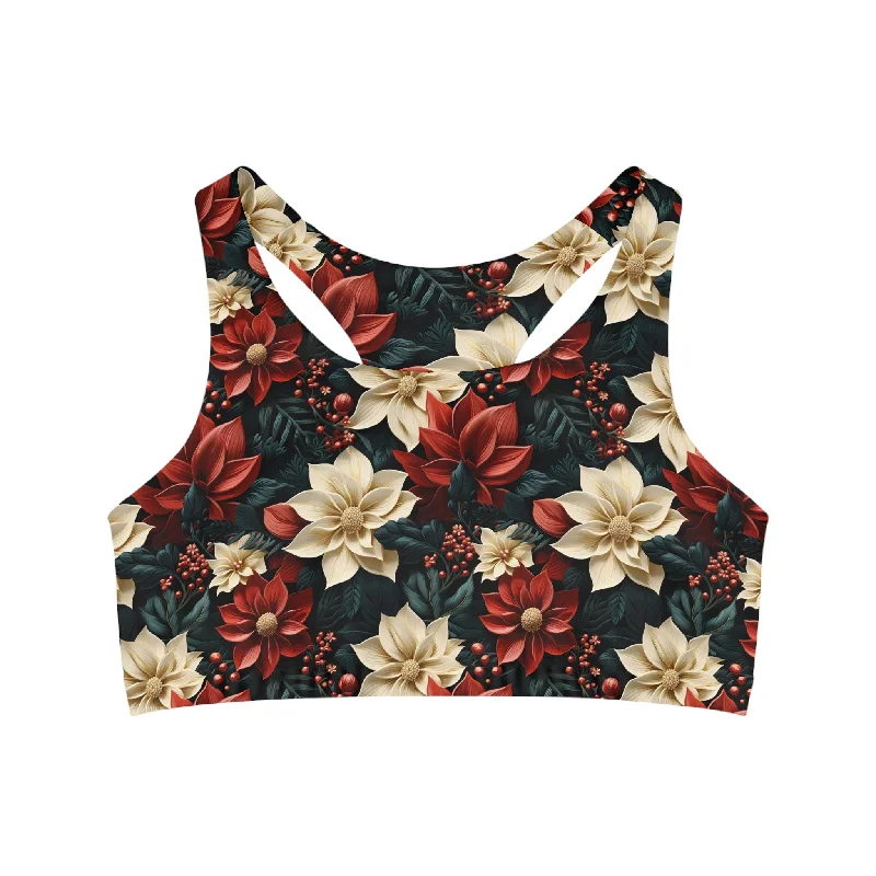 Seamless Sports Bra, PoinsettiaCroptopweb