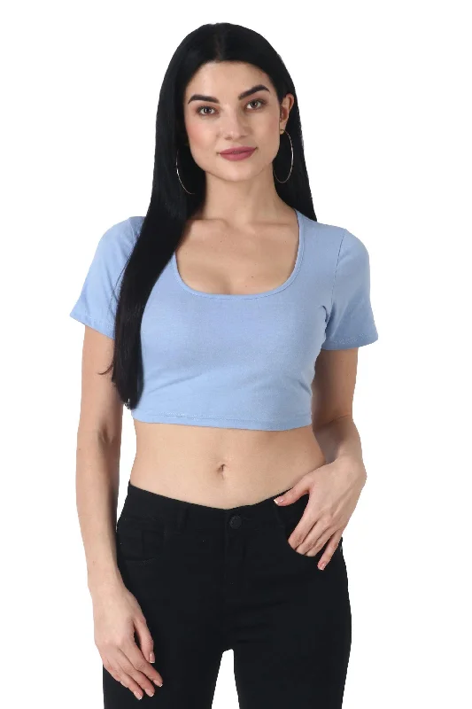 Solid Cotton Crop Top