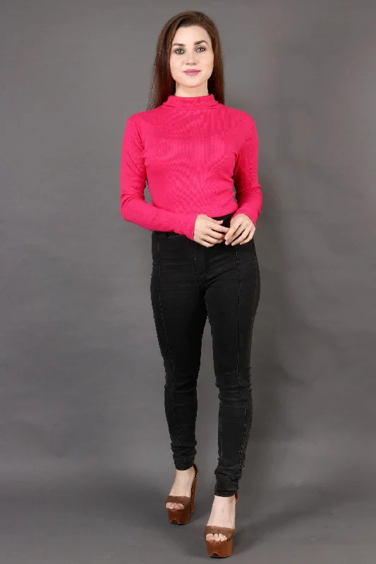 Solid High Neck Rib Top