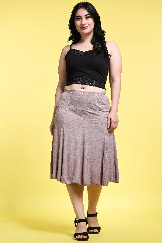 Solid Pleated SkirtCroptoptrend