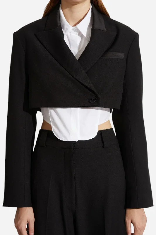 Saint Art Bryn Cropped Blazer Black