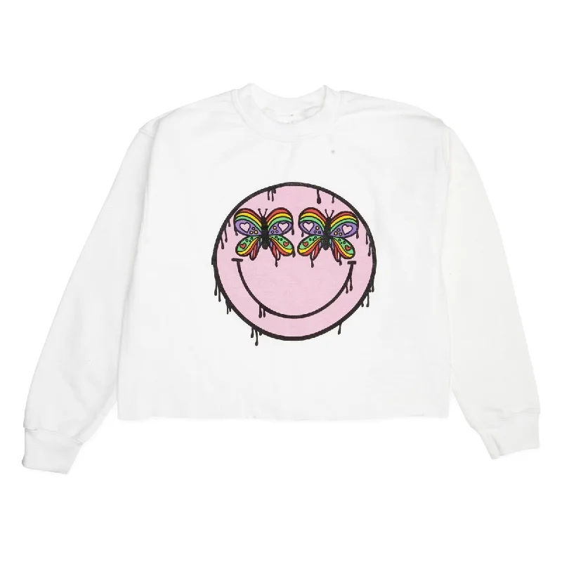 BUTTERFLY EYES CROP SWEATSHIRT