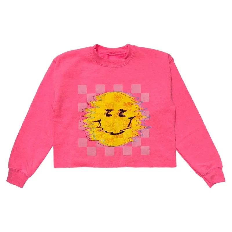 KINETIC HAPPY FACE CROP SWEATSHIRT